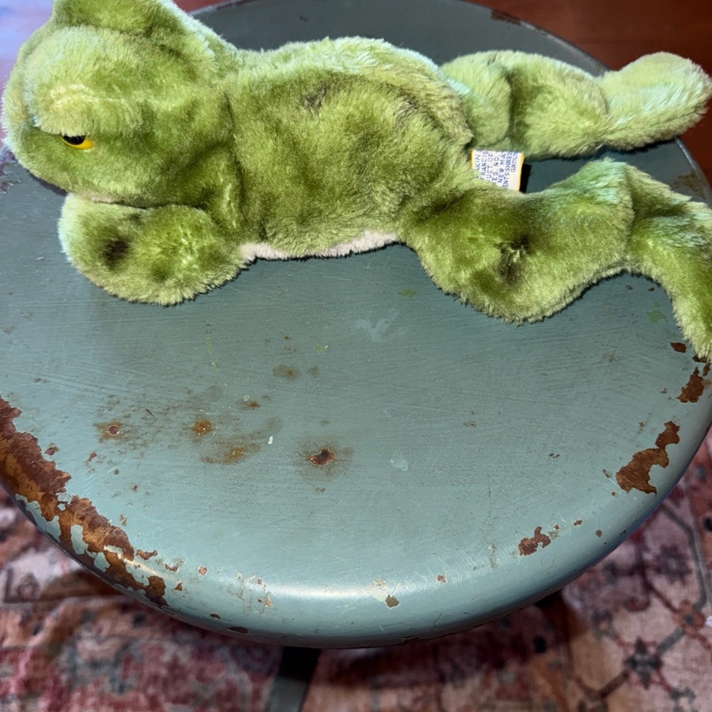 1976 R Dakin stuffed frog. 🐸   It is stuffed with nut shells.